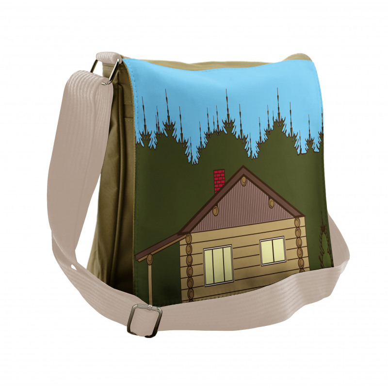 Rustic Cabin in Nature Messenger Bag