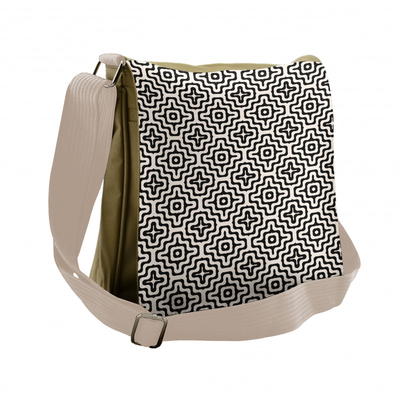 Wavy Geometric Messenger Bag