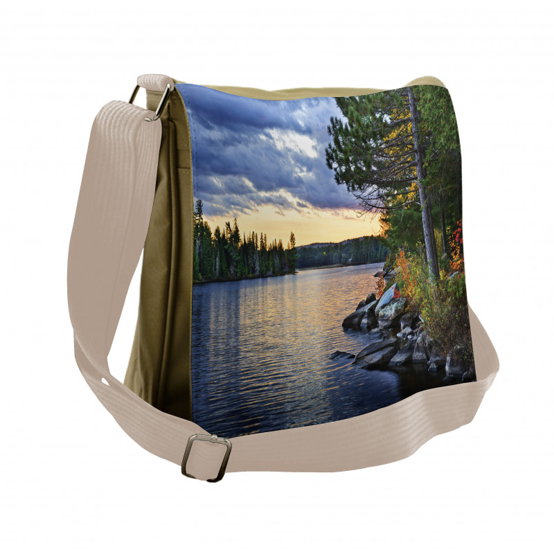 Real Life Forest Photo Messenger Bag