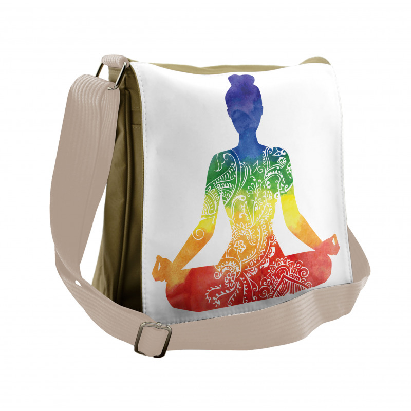 Ornate Motifs Rainbow Messenger Bag