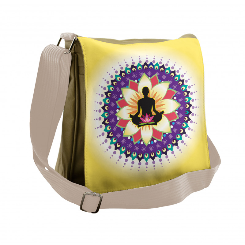 Round Circle Lotus Messenger Bag