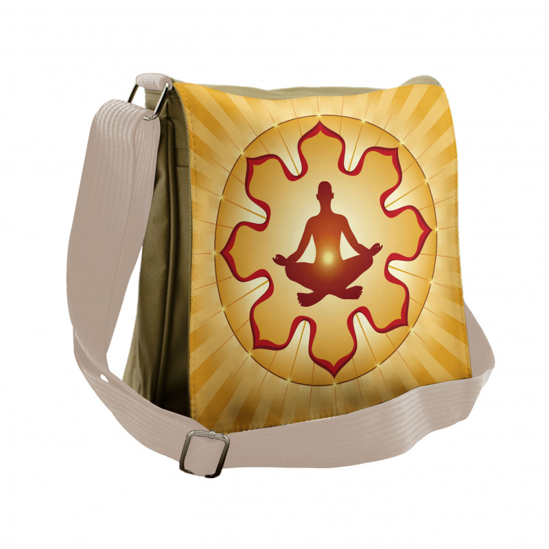 Lotus Balance Striped Messenger Bag