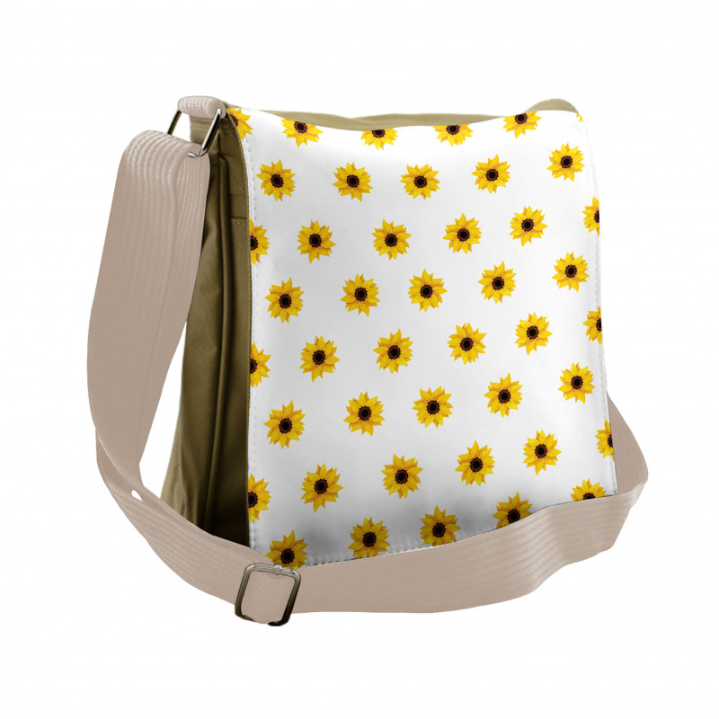 Sunflower Pattern Nature Messenger Bag