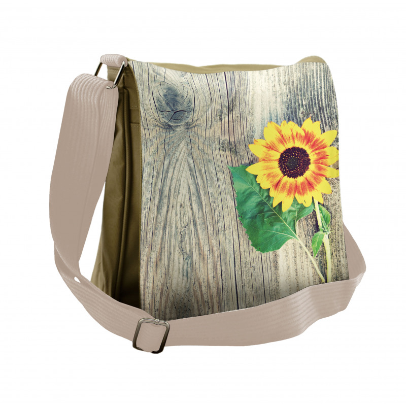 Wood Board Bouquet Messenger Bag