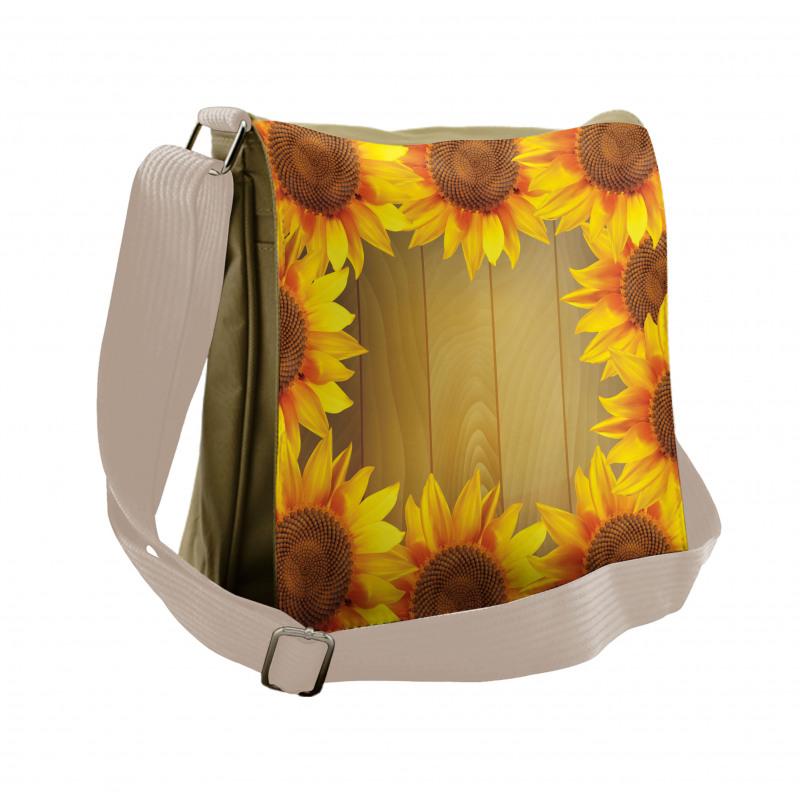 Flower Frame Circle Messenger Bag