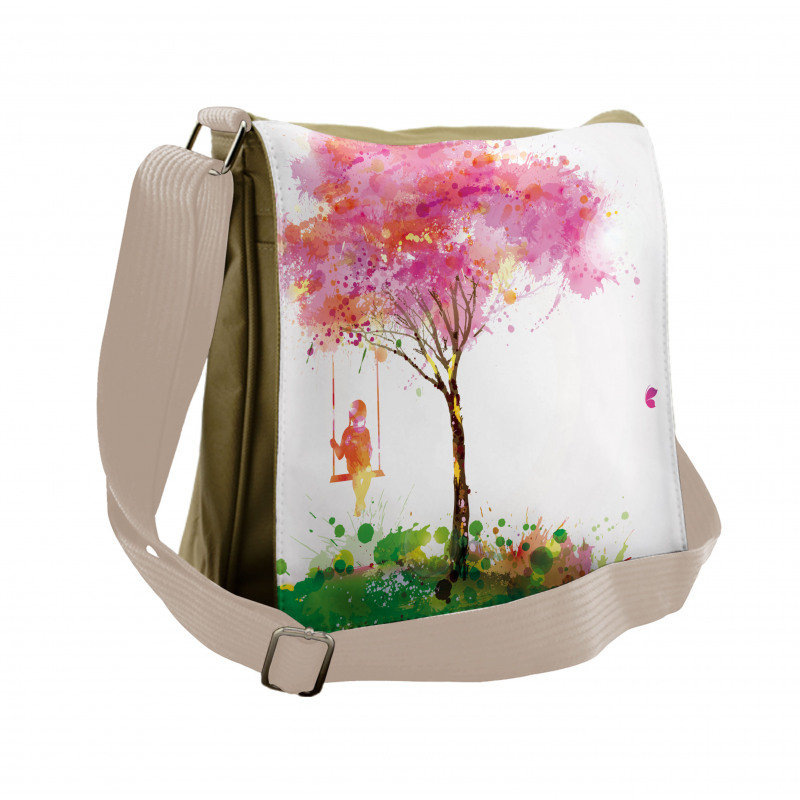 Spring Blossoming Tree Messenger Bag