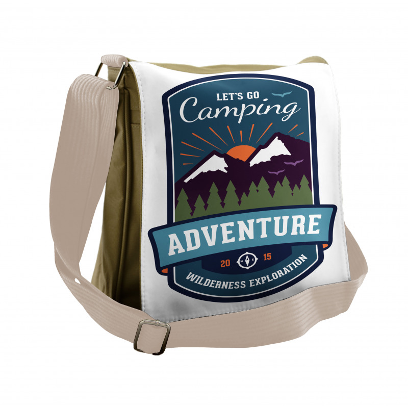 Signboard of Camping Art Messenger Bag