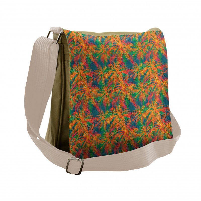 Psychedelic Like Palm Trees Messenger Bag