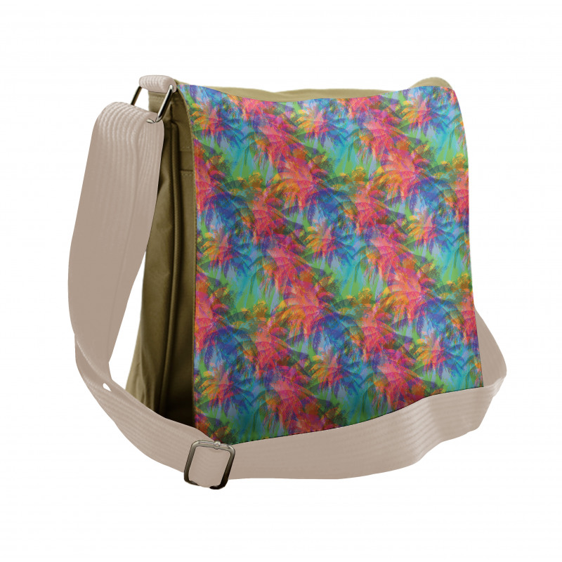 Abstract Toned Summer Palms Messenger Bag