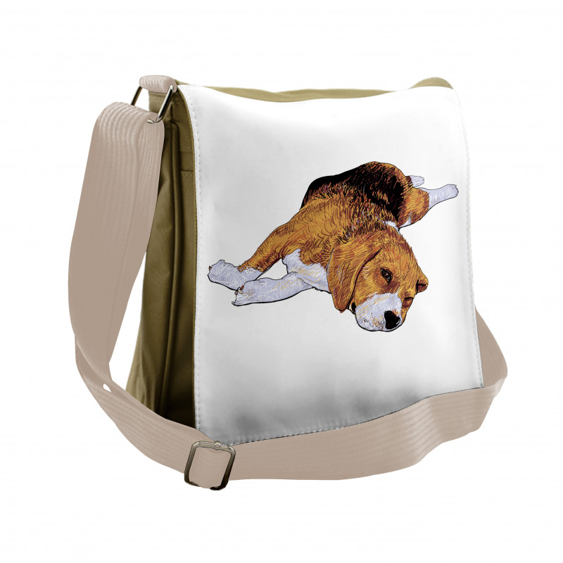 Before Falling Asleep Dog Messenger Bag