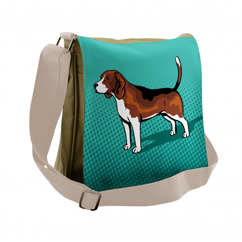 Halftone Dog Breed Graphic Messenger Bag