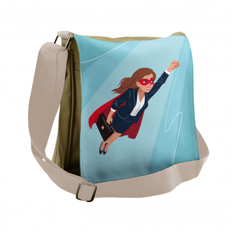 Young Superhero Woman Messenger Bag