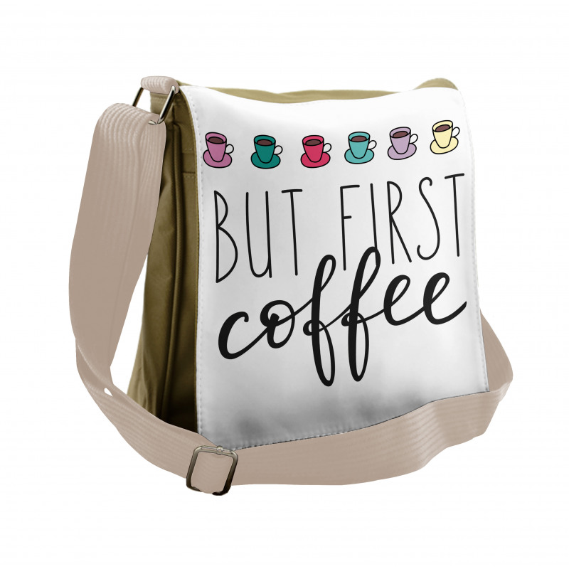 Wording Tiny Cups Messenger Bag