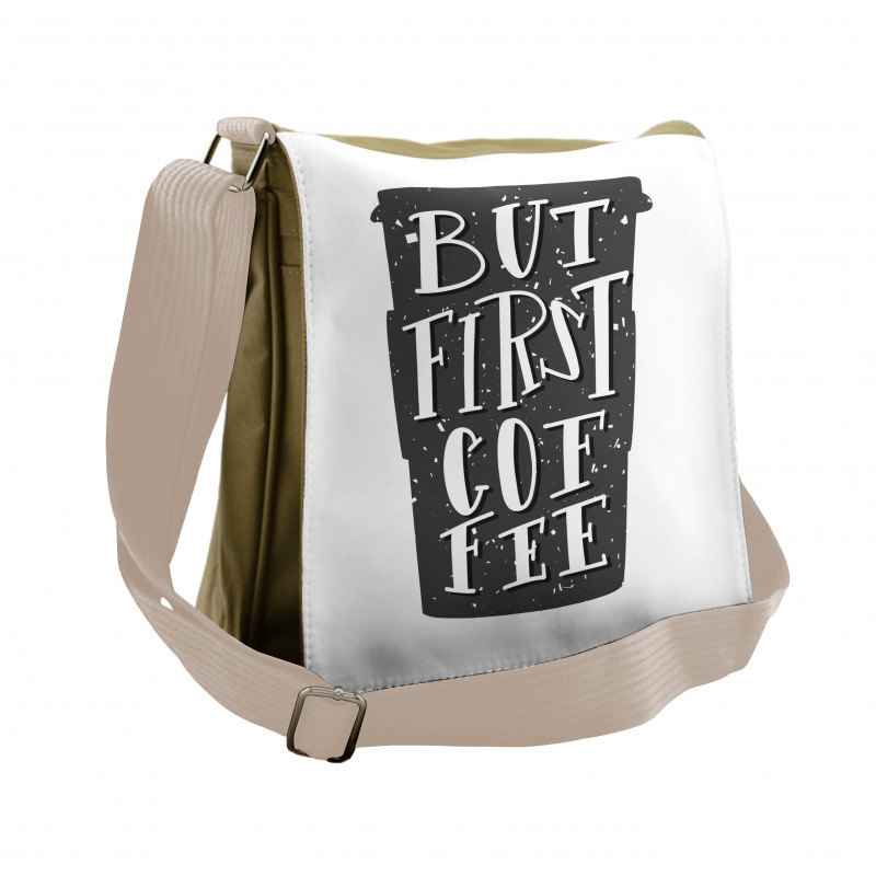 Funny Lettering Messenger Bag