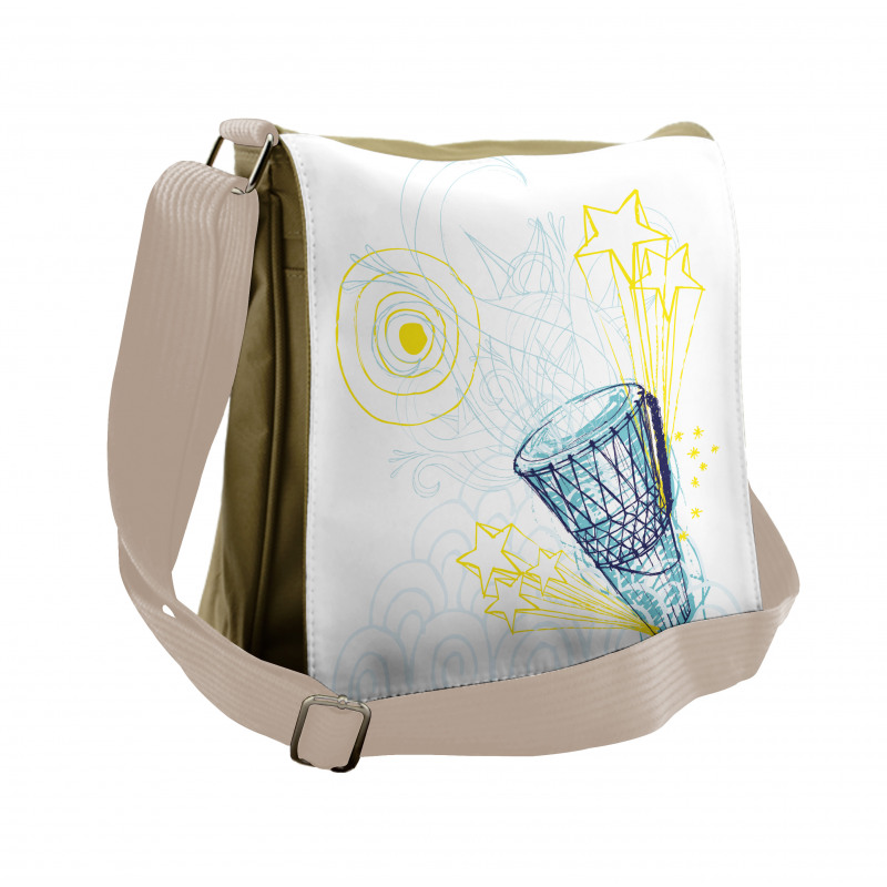 Yellow Indigo Blue Drawings Messenger Bag