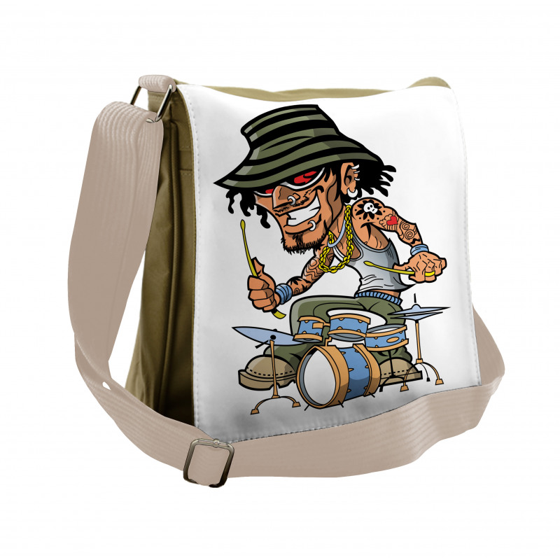 Wild Rock Musician Tattoos Messenger Bag