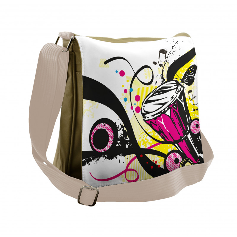 Retro Musical Abstract Art Messenger Bag