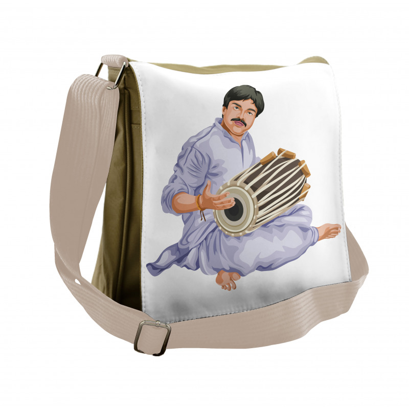 Man in Ethnic Orient Clothes Messenger Bag