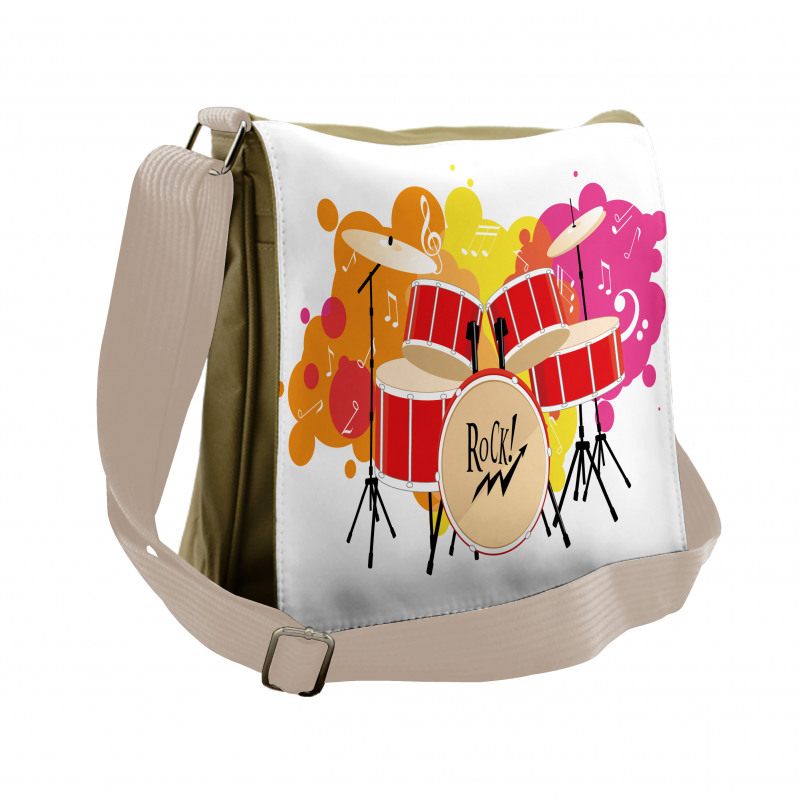 Music Themed Colorful Design Messenger Bag