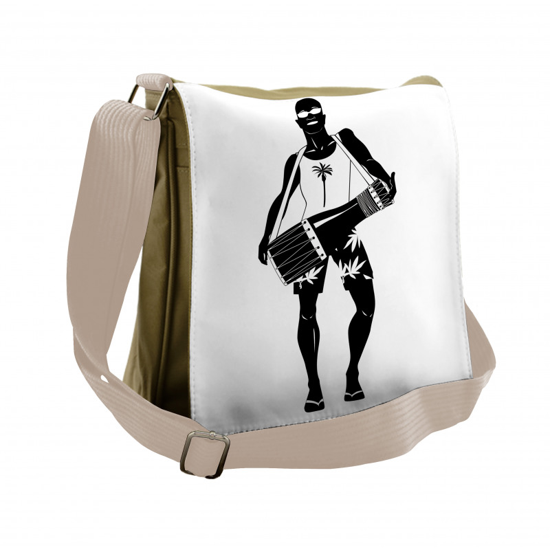 Exotic Man in Cool Sunglasses Messenger Bag