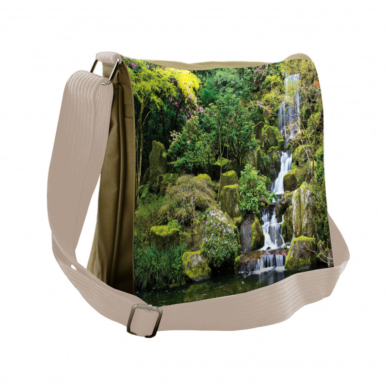 Trees Foliage Rock Garden Messenger Bag