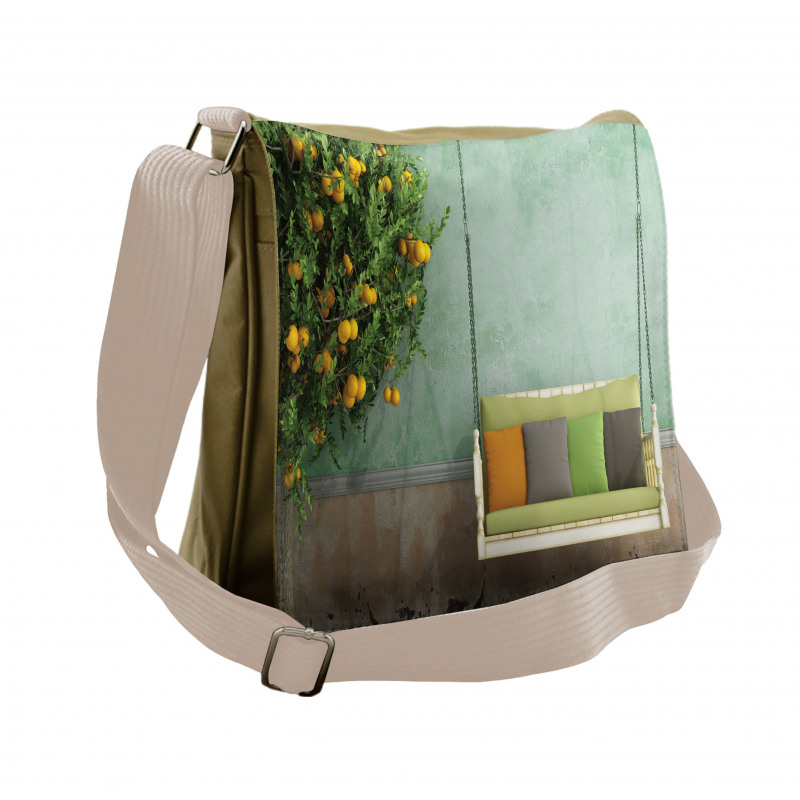 Wooden Swing in Garden Messenger Bag