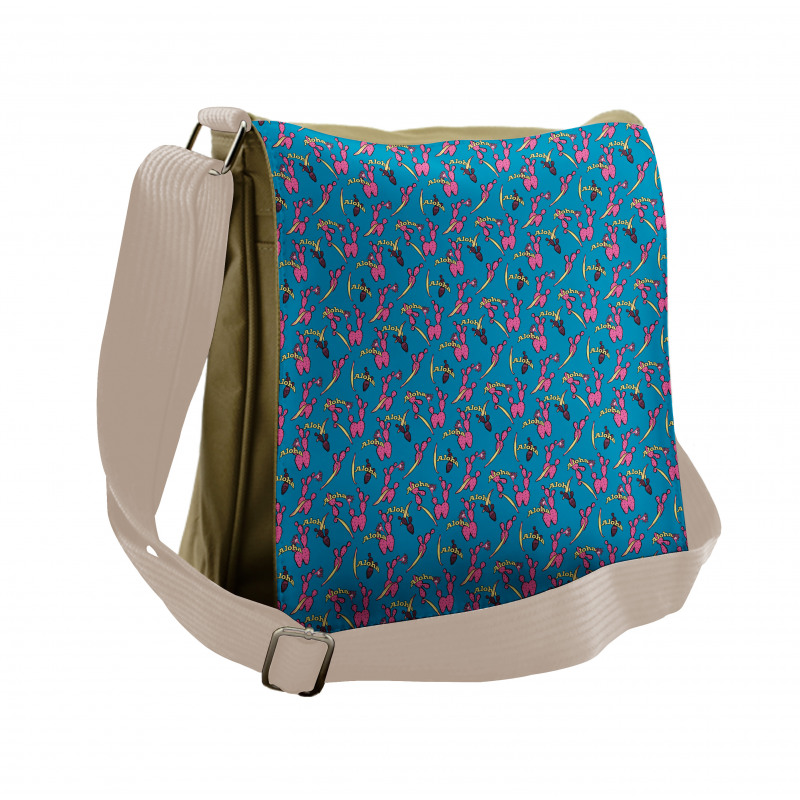 Colorful Spiky Cactus Pattern Messenger Bag