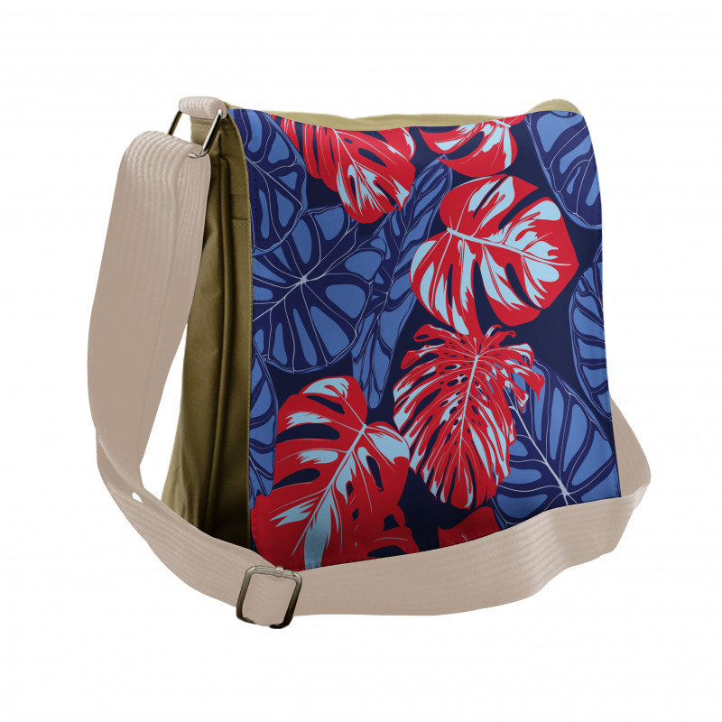 Graphical Monstera Alocasia Messenger Bag