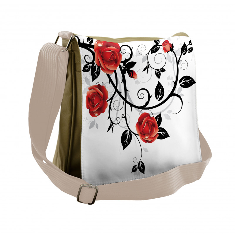 Swirling Roses Garden Messenger Bag