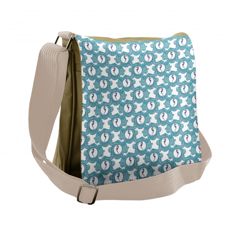 Seahorses on Rounds Messenger Bag