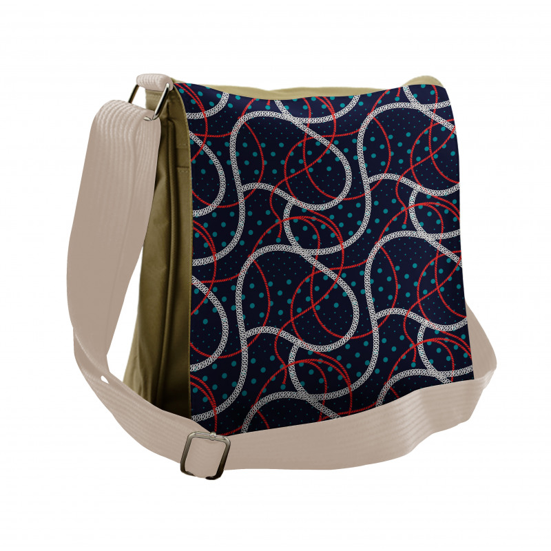 Polka Dots Ropes Graphic Messenger Bag