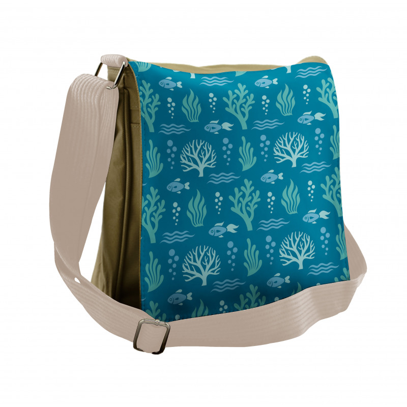 Algae Bubbles Waves Messenger Bag