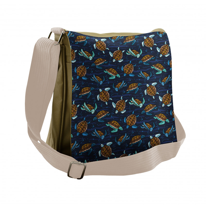 Cartoon Ocean Life Messenger Bag