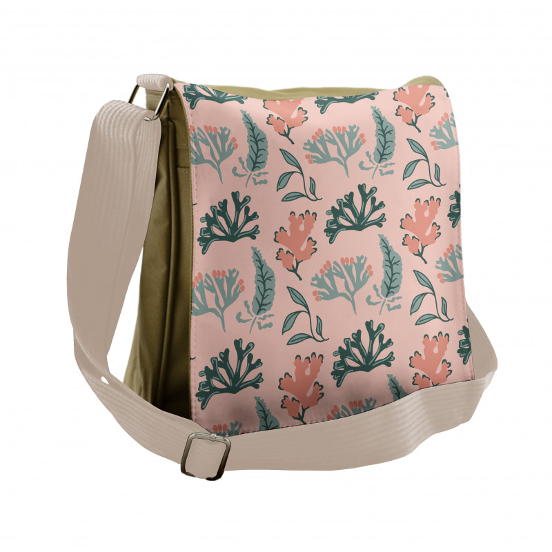 Seaweed Coral Tones Messenger Bag