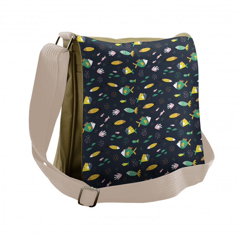 Fish Swimming Bubbles Messenger Bag