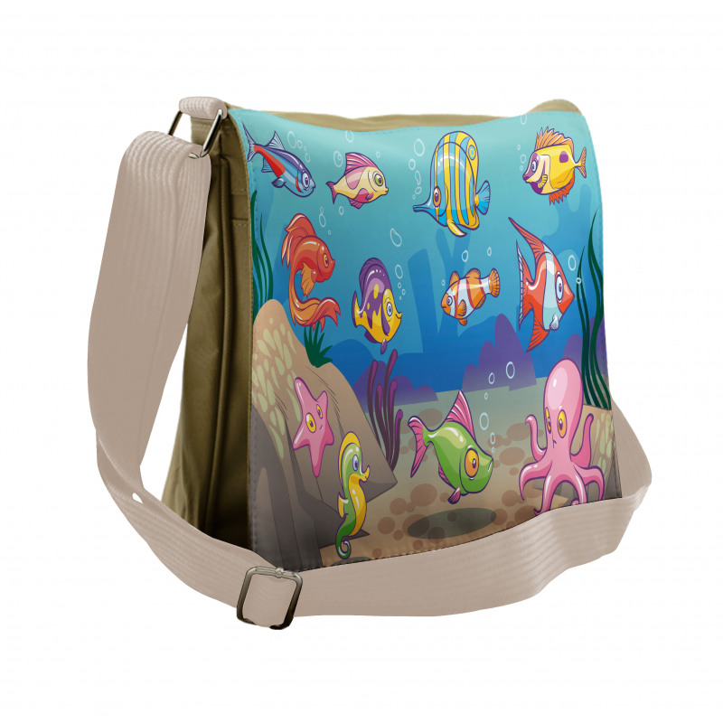 Colorful Under Sea Messenger Bag