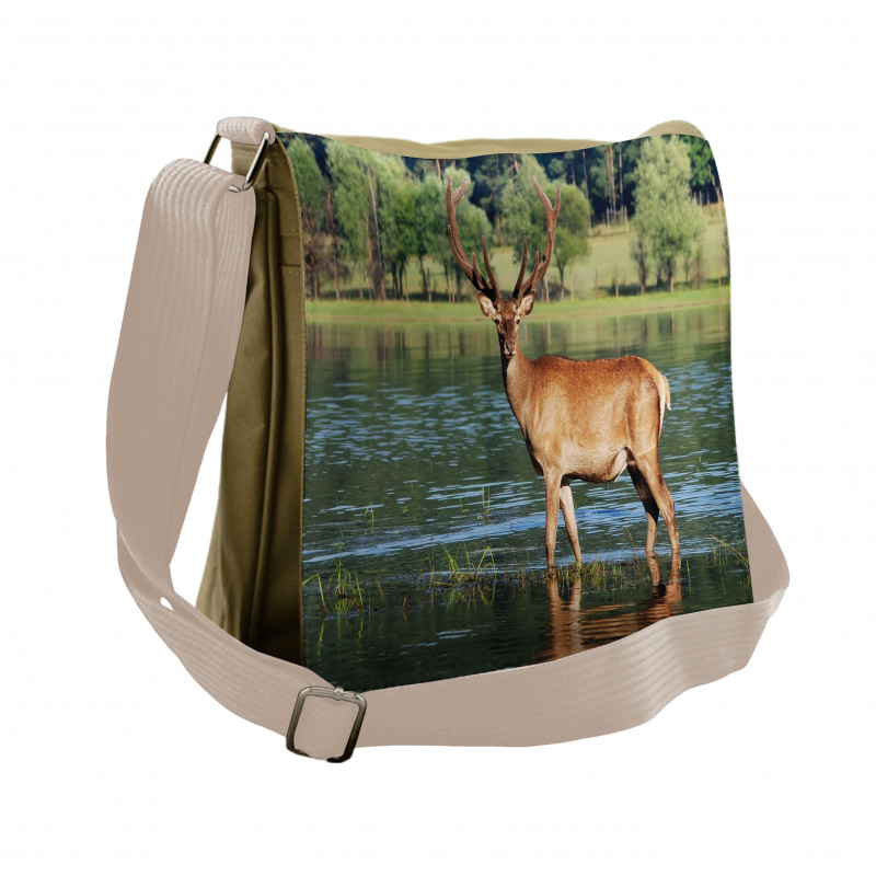 Mountain Animal in Water Messenger Bag