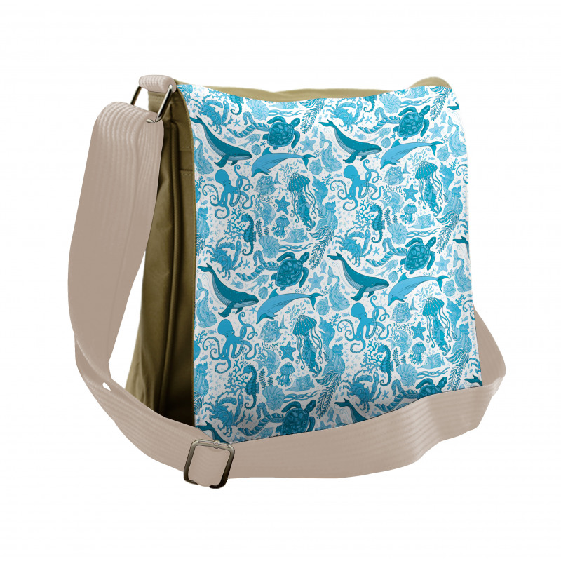 Underwater Aquatic Creature Messenger Bag