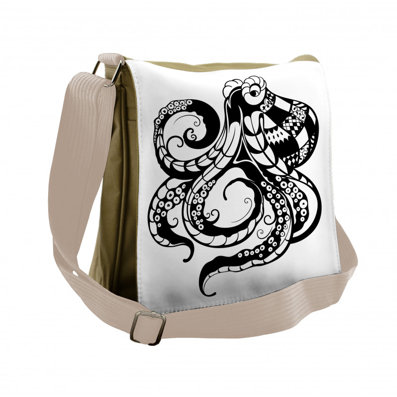 Ornamental Sea Animal Image Messenger Bag