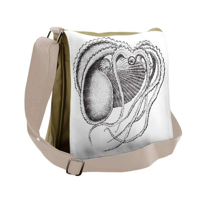 Sea Animal Living in Shell Messenger Bag