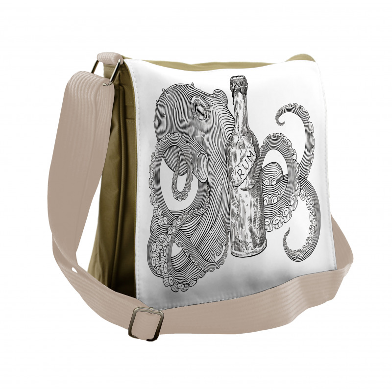 Sea Animal Holding a Bottle Messenger Bag