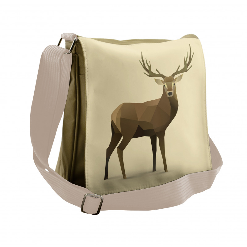 Geometric Deer Elk Graphic Messenger Bag