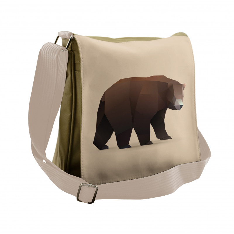 Modern Geometric Bear Art Messenger Bag