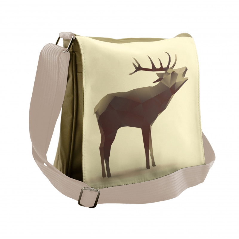 Geometric Elk Animal Art Messenger Bag