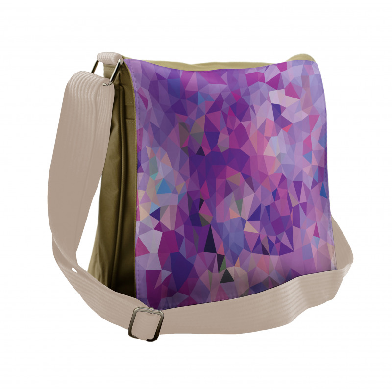 Violet Toned Triangles Messenger Bag