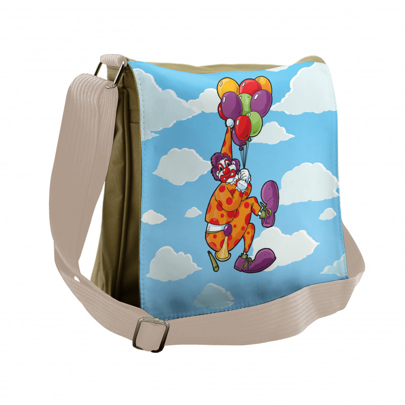Clown Taken by His Balloons Messenger Bag