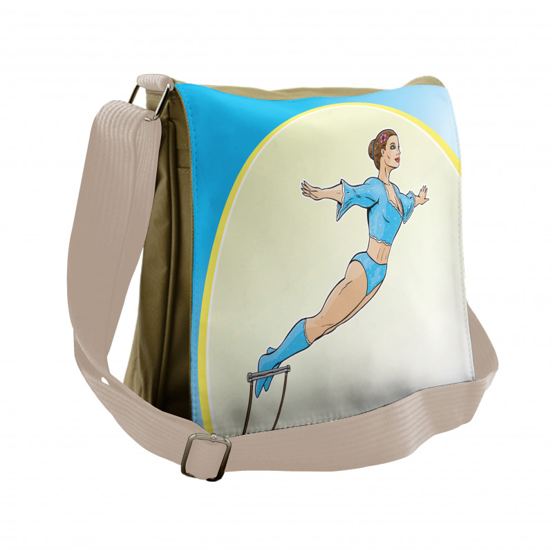 Woman Performing Trapeze Messenger Bag