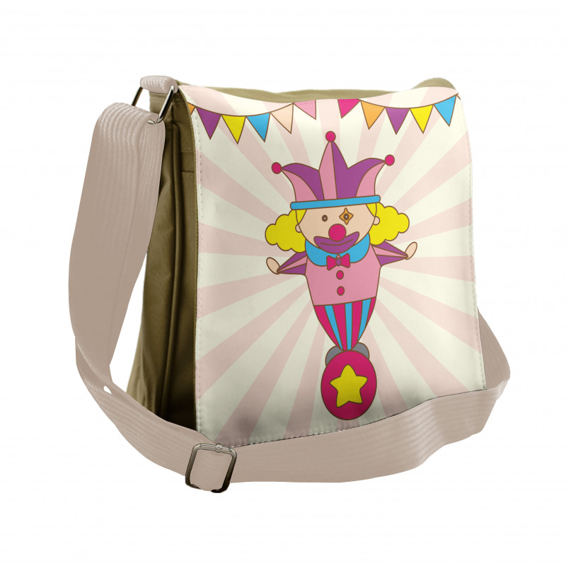 Clown Standing on a Ball Messenger Bag