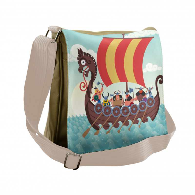 Dragon Ship and Characters Messenger Bag