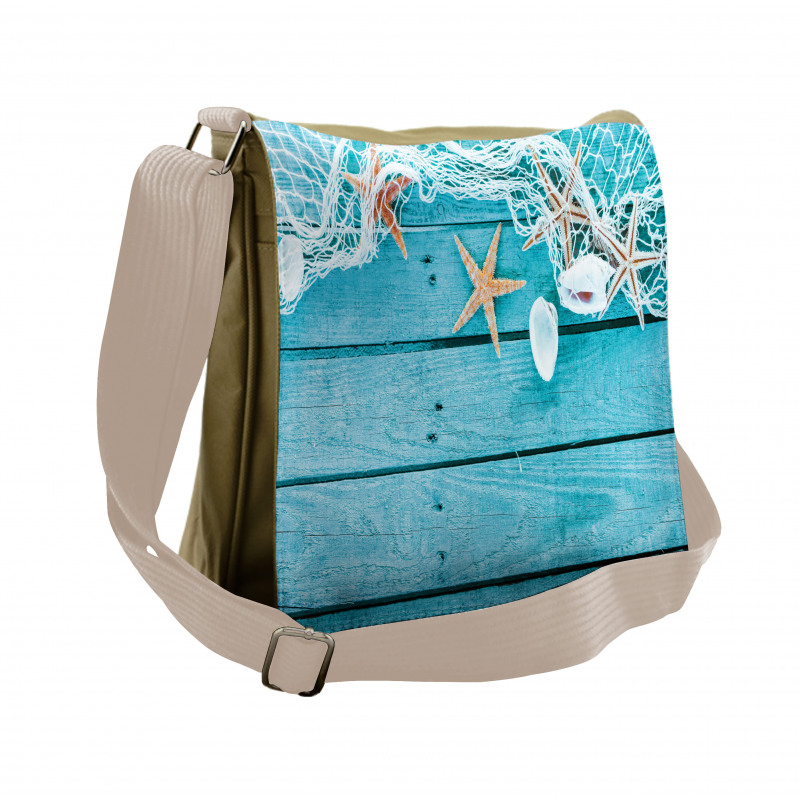 Nautical Shells and Net Messenger Bag